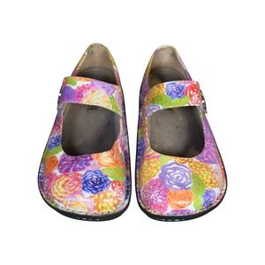 Alegria Paloma Multi-Color Floral Leather Mary Jane Rocker Shoes PAL-324 US8-8.5